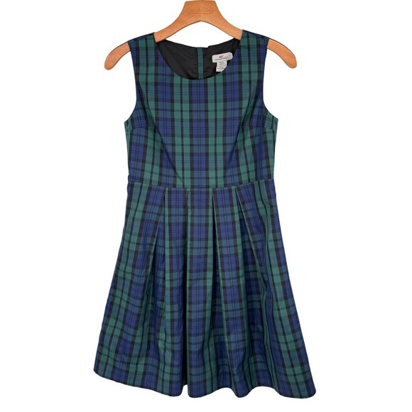 Vineyard Vines Other - Vineyard Vines girls Sleeveless satin Plaid Dress Green Blue Size 14 holiday new